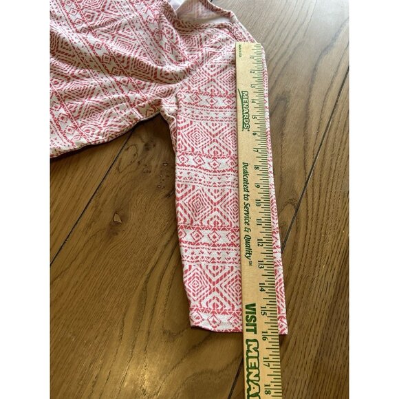 Chicos Size 0  Pink Aztec The Ultimate Tee Cotton‎ Shirt Modern Comfy Loungewear - Picture 7 of 13